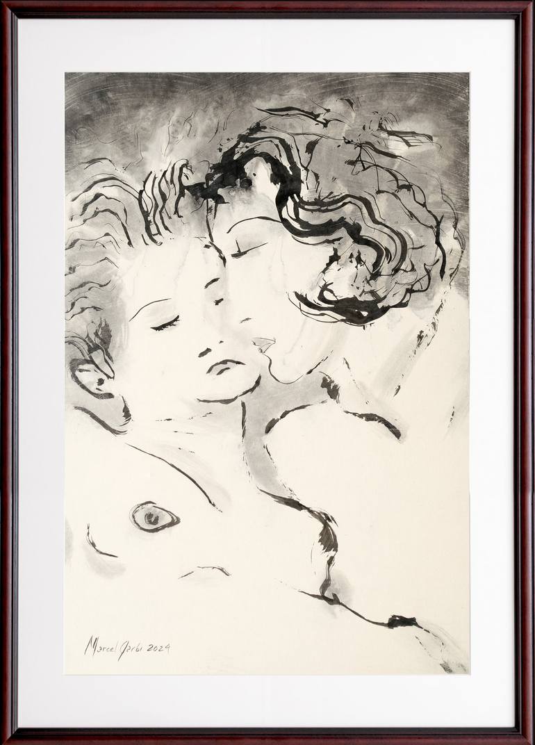 Original Figurative Women Drawing by Marcel Garbi