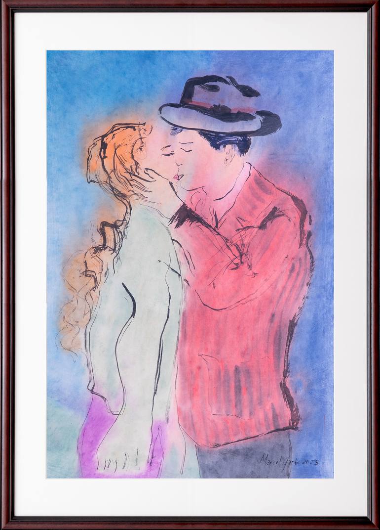 Original Figurative Love Painting by Marcel Garbi