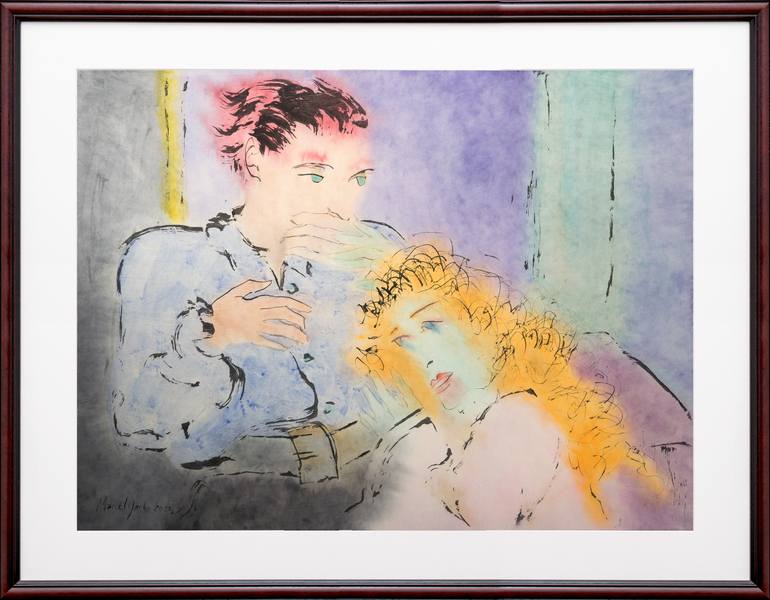 Original Figurative Love Painting by Marcel Garbi