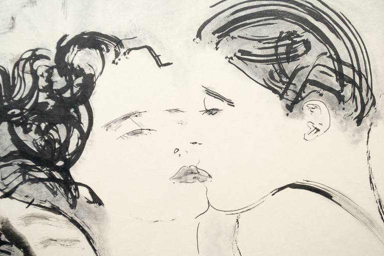Original Figurative Love Drawing by Marcel Garbi