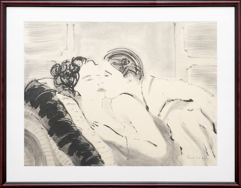 Original Figurative Love Drawing by Marcel Garbi