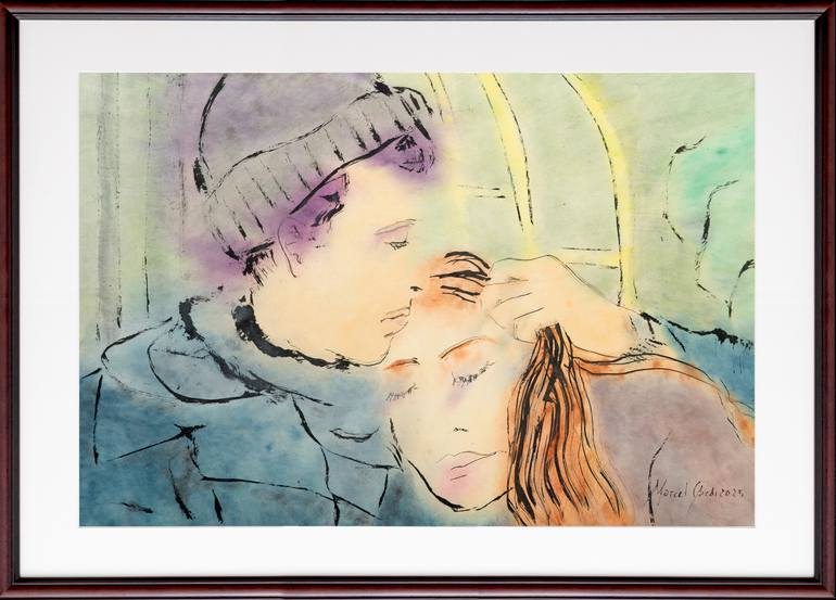 Original Figurative Love Painting by Marcel Garbi
