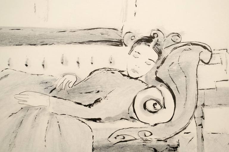 Original Figurative Women Drawing by Marcel Garbi