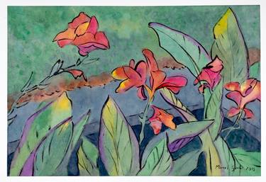 Original Modern Floral Paintings by Marcel Garbi