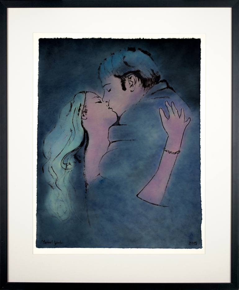 Original Fine Art Love Painting by Marcel Garbi