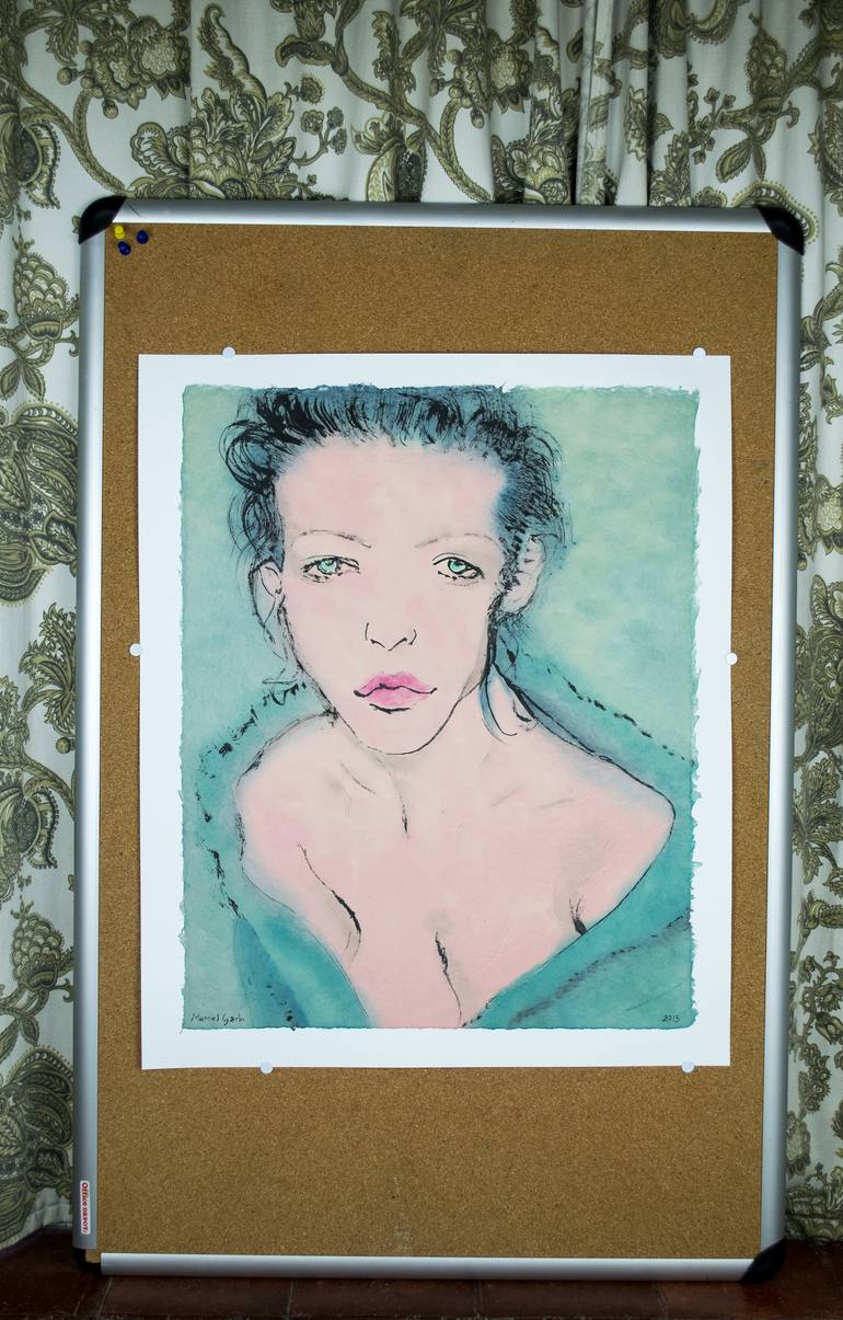 Original Modernism People Painting by Marcel Garbi