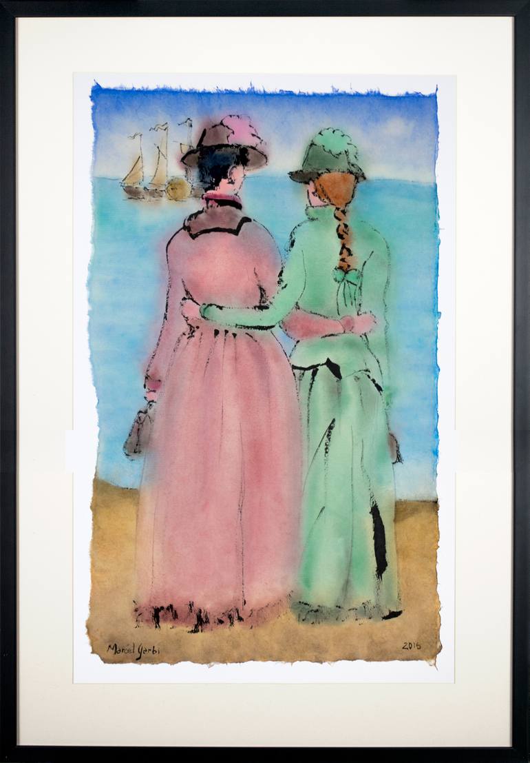 Original Illustration Women Painting by Marcel Garbi