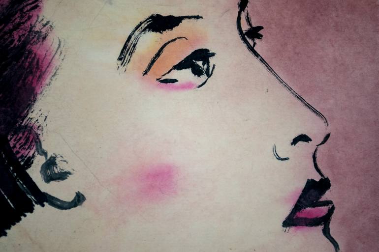 Original Modernism People Painting by Marcel Garbi