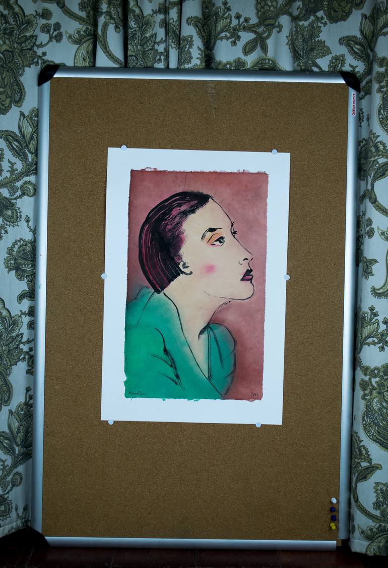 Original Modernism People Painting by Marcel Garbi
