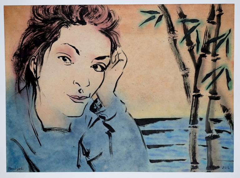 Original People Painting by Marcel Garbi | Illustration Art on Paper | What if...