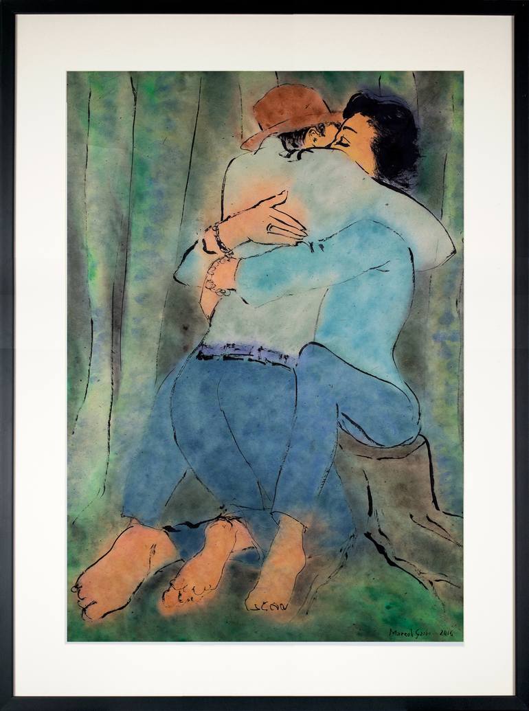 Original Fine Art Love Painting by Marcel Garbi