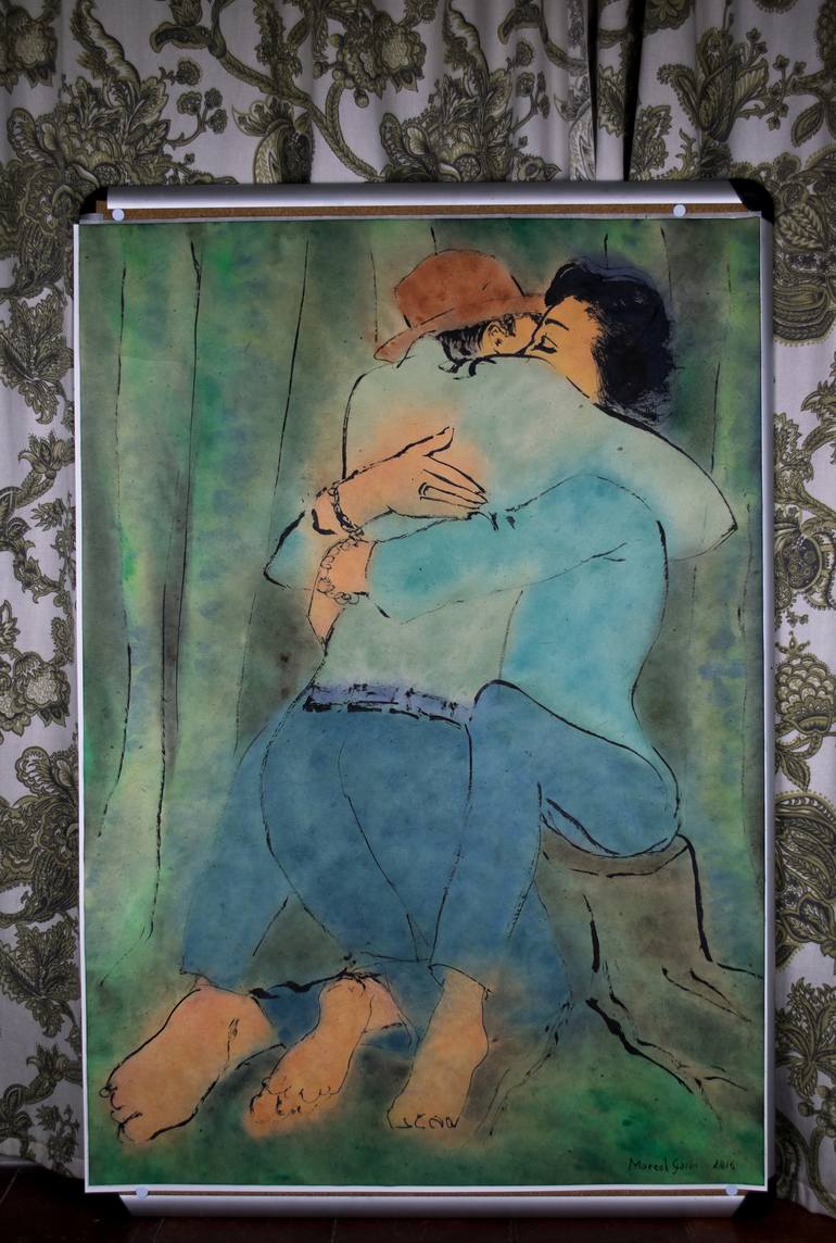 Original Fine Art Love Painting by Marcel Garbi