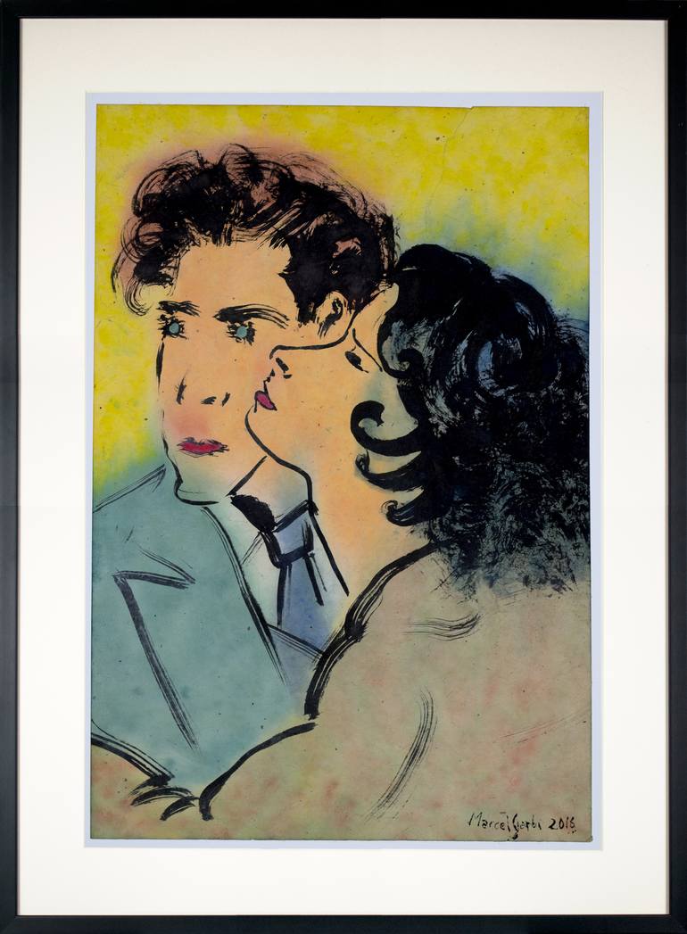 Original Fine Art Love Painting by Marcel Garbi