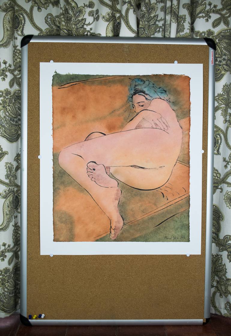 Original Fine Art Nude Painting by Marcel Garbi