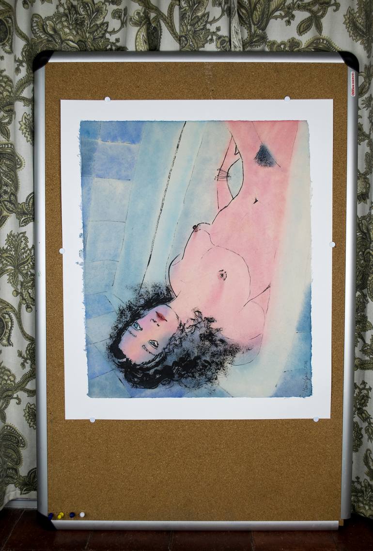 Original Fine Art Nude Painting by Marcel Garbi
