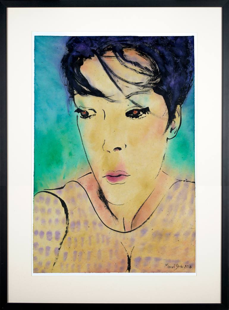 Original Fine Art Women Painting by Marcel Garbi