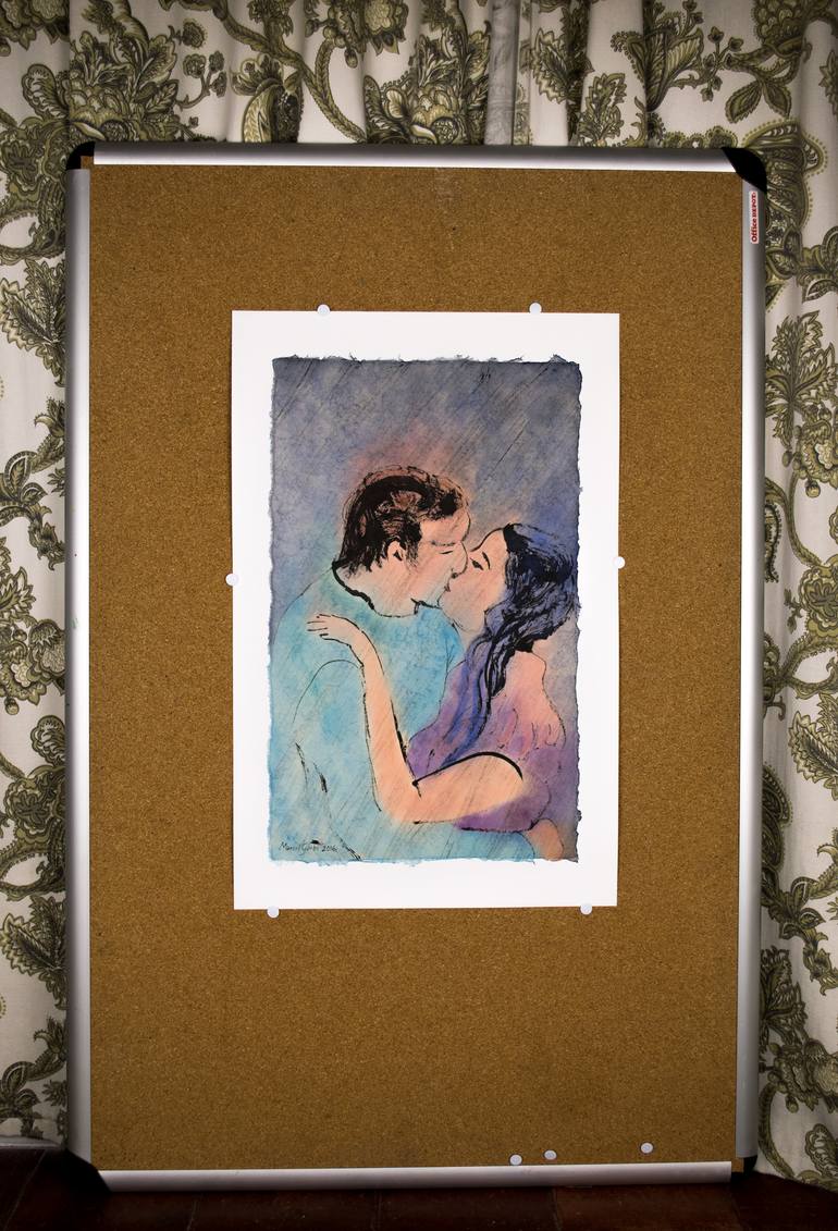 Original Expressionism Love Painting by Marcel Garbi