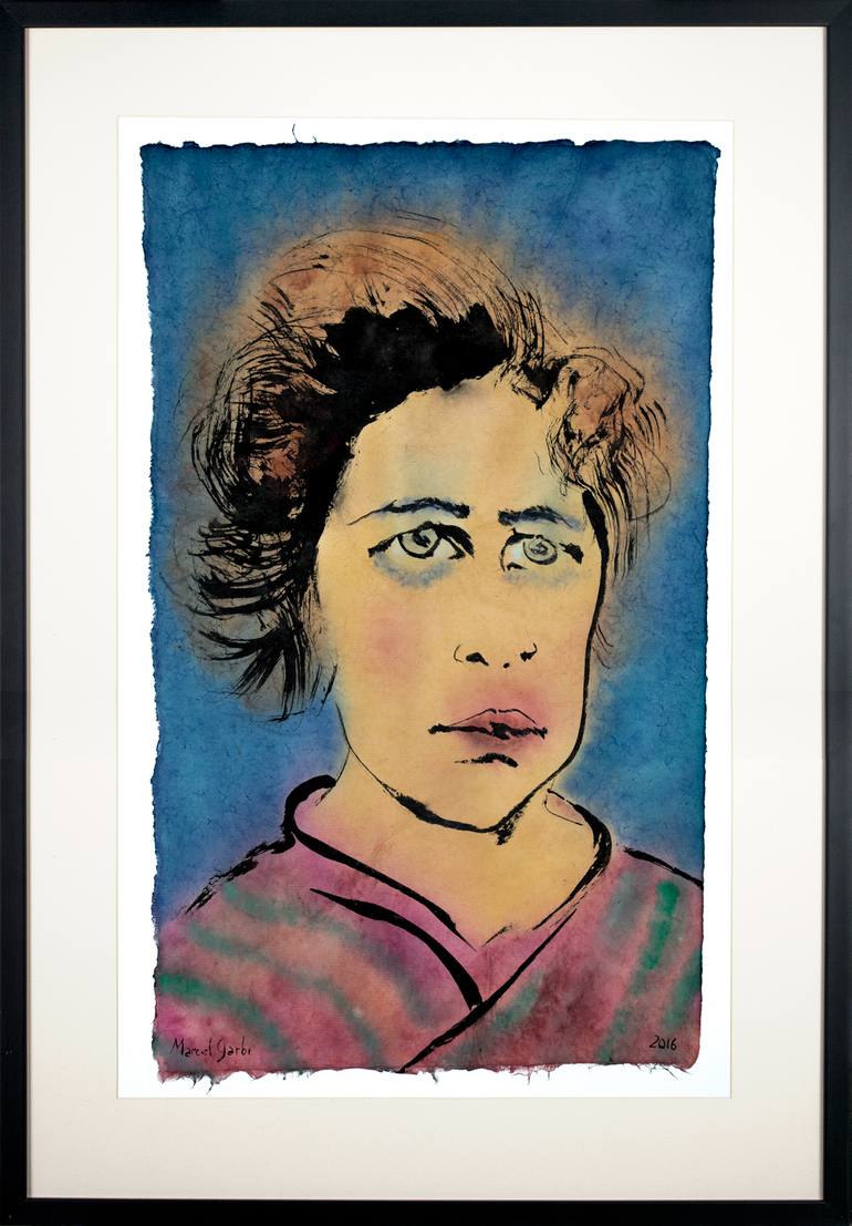 Original Expressionism Women Painting by Marcel Garbi