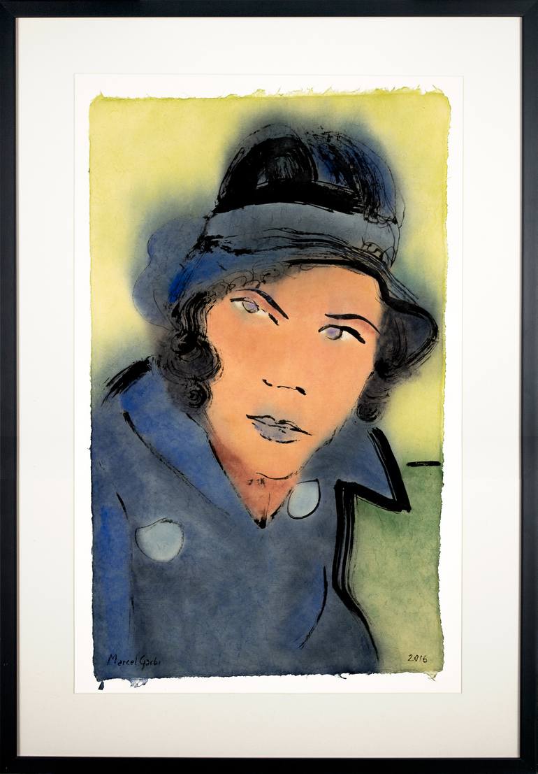 Original Expressionism Women Painting by Marcel Garbi