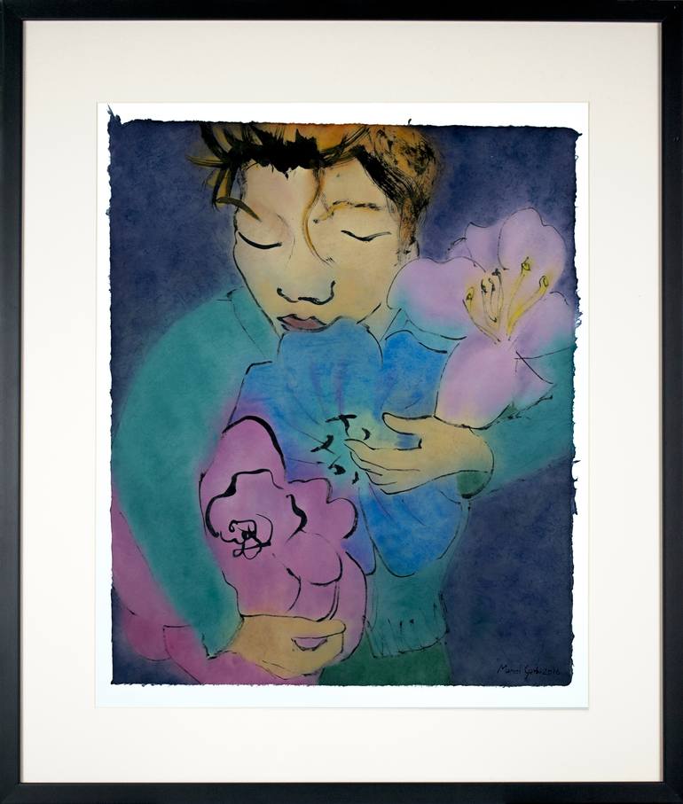 Original Figurative Floral Painting by Marcel Garbi