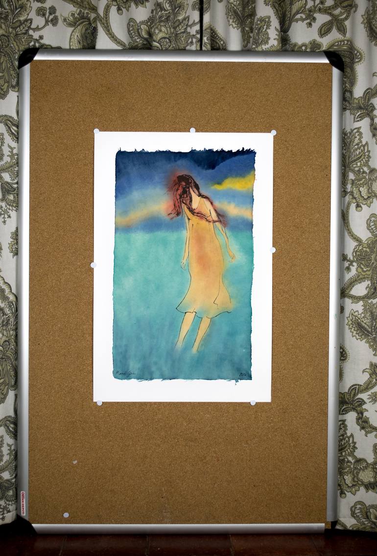 Original Expressionism Women Painting by Marcel Garbi