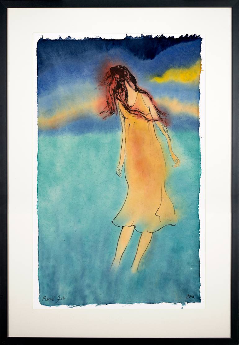 Original Expressionism Women Painting by Marcel Garbi