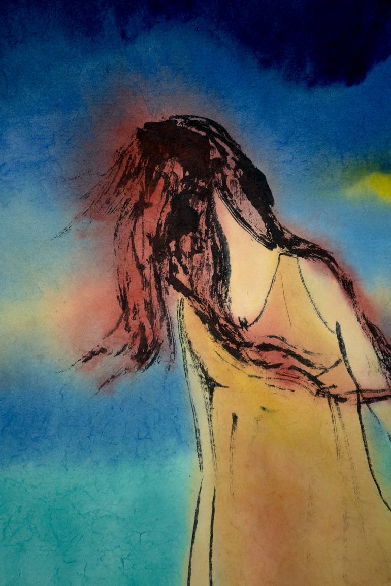 Original Expressionism Women Painting by Marcel Garbi