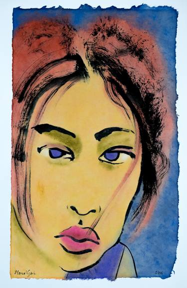 Original Modern Portrait Mixed Media by Marcel Garbi