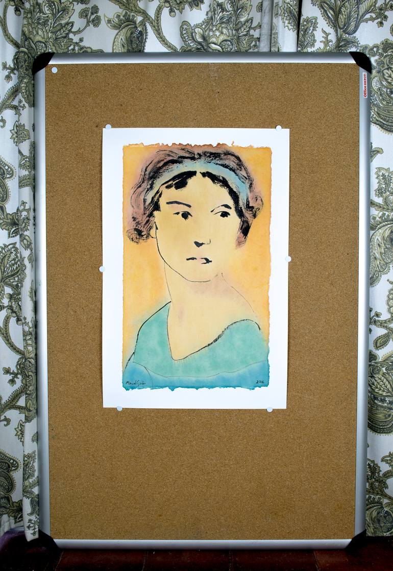 Original Expressionism People Painting by Marcel Garbi
