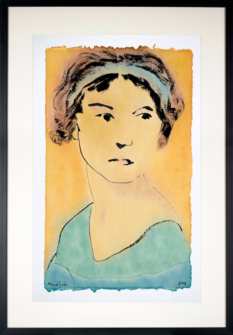 Original Expressionism People Painting by Marcel Garbi
