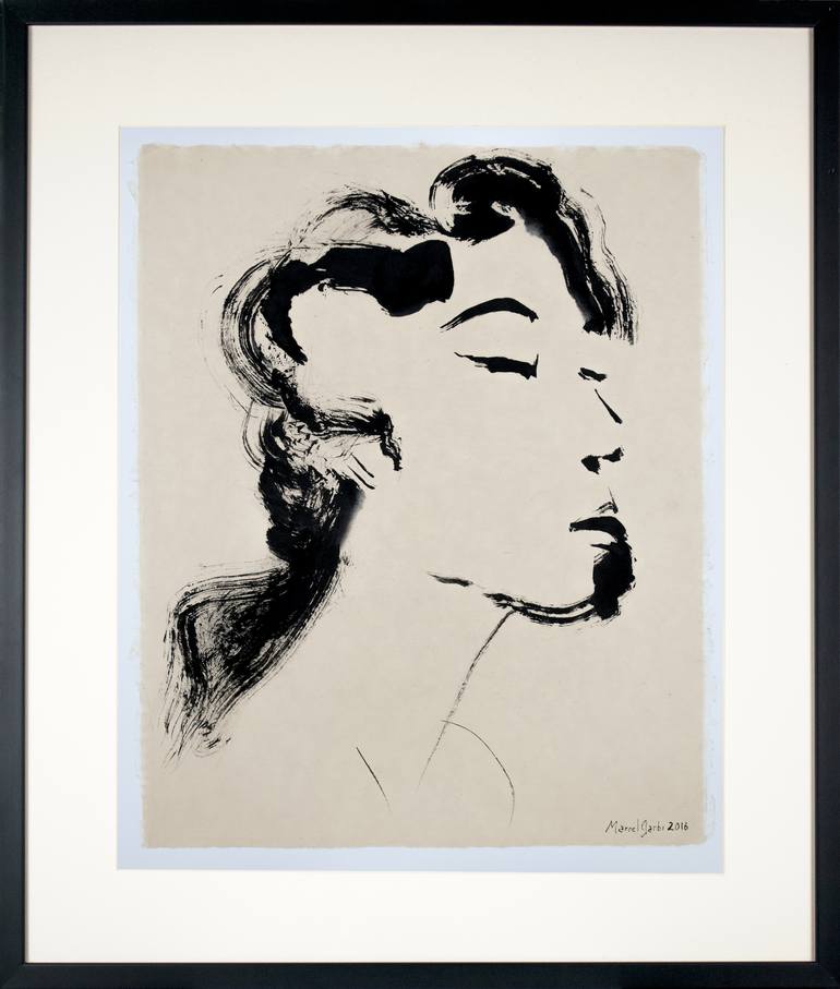 Original Minimalism Portrait Drawing by Marcel Garbi