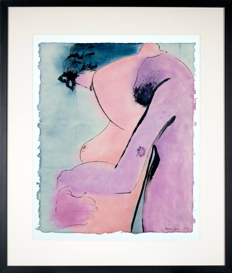 Original Expressionism Nude Drawing by Marcel Garbi