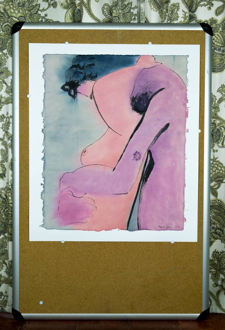 Original Minimalism Nude Drawing by Marcel Garbi