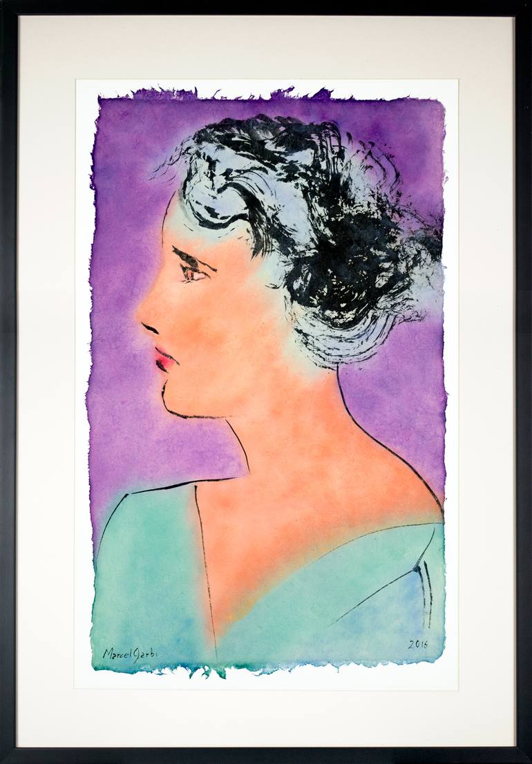 Original Minimalism Portrait Painting by Marcel Garbi