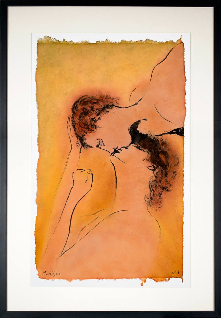 Original Minimalism Love Painting by Marcel Garbi