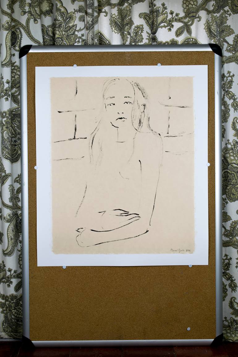 Original Expressionism Women Drawing by Marcel Garbi