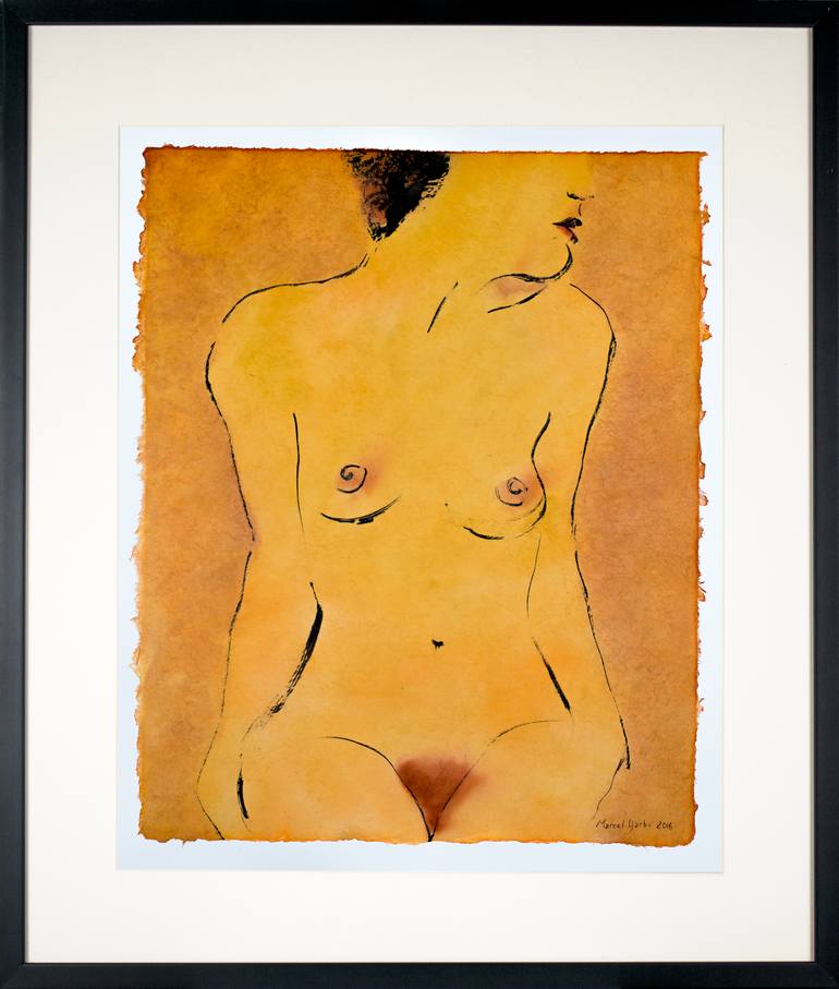Original Expressionism Nude Drawing by Marcel Garbi