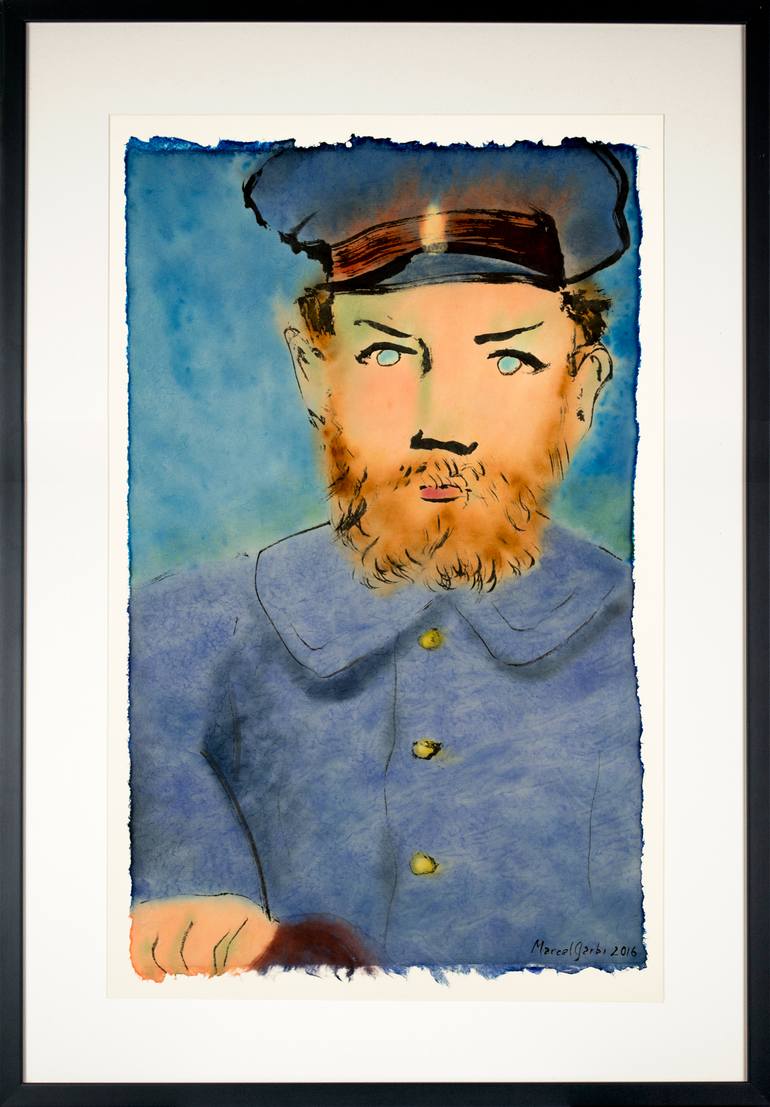 Original Expressionism People Painting by Marcel Garbi