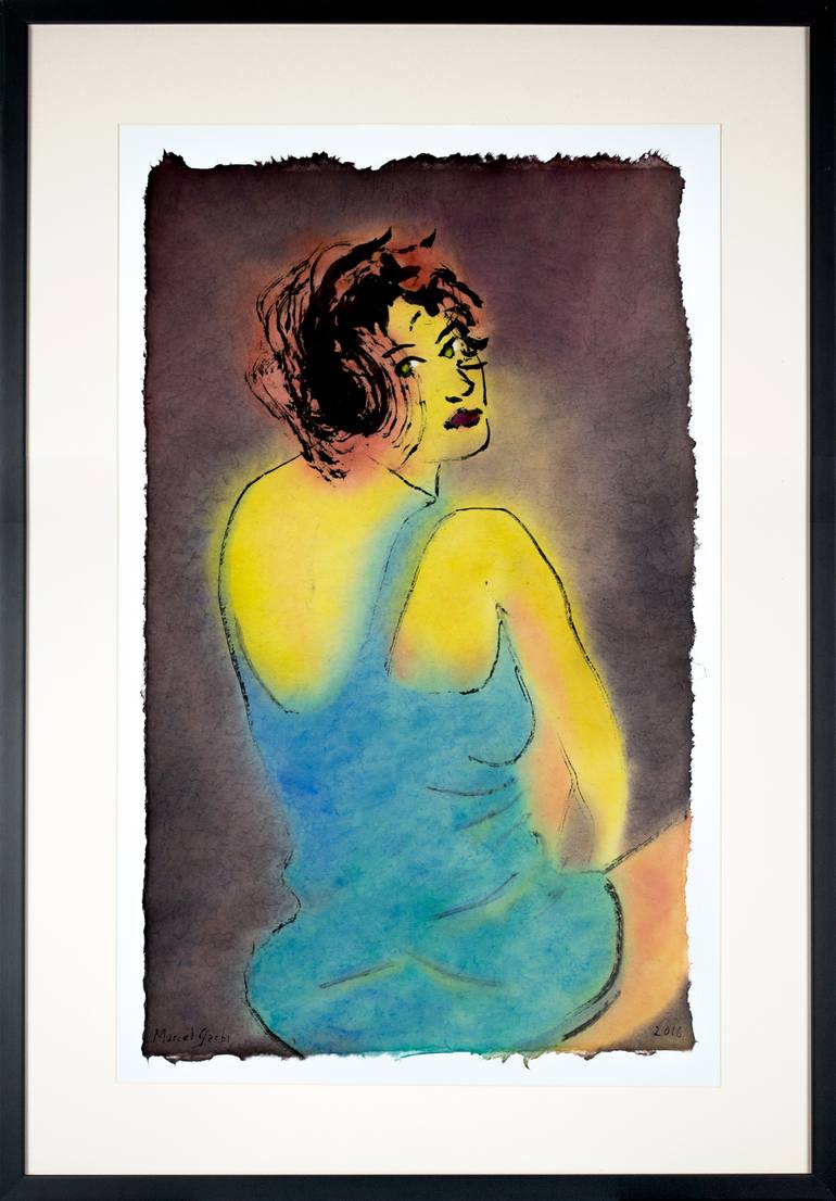 Original Minimalism Erotic Painting by Marcel Garbi