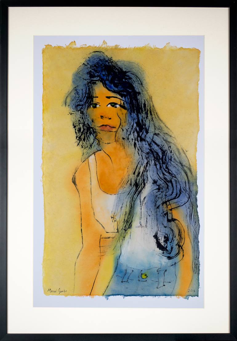 Original Expressionism Women Painting by Marcel Garbi