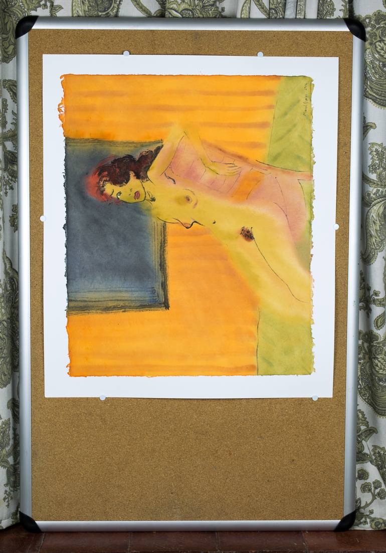 Original Expressionism Nude Painting by Marcel Garbi