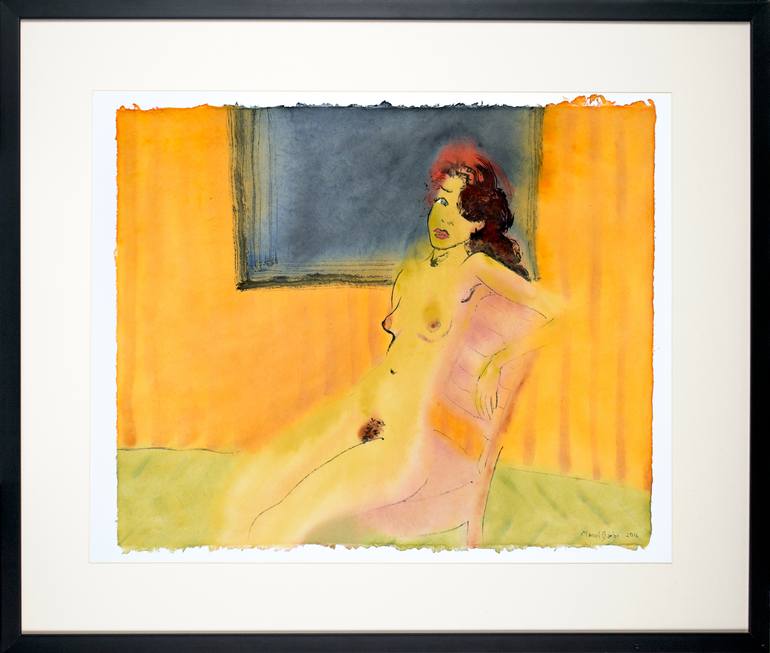 Original Expressionism Nude Painting by Marcel Garbi
