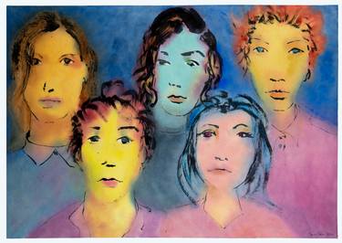 Original Expressionism People Paintings by Marcel Garbi