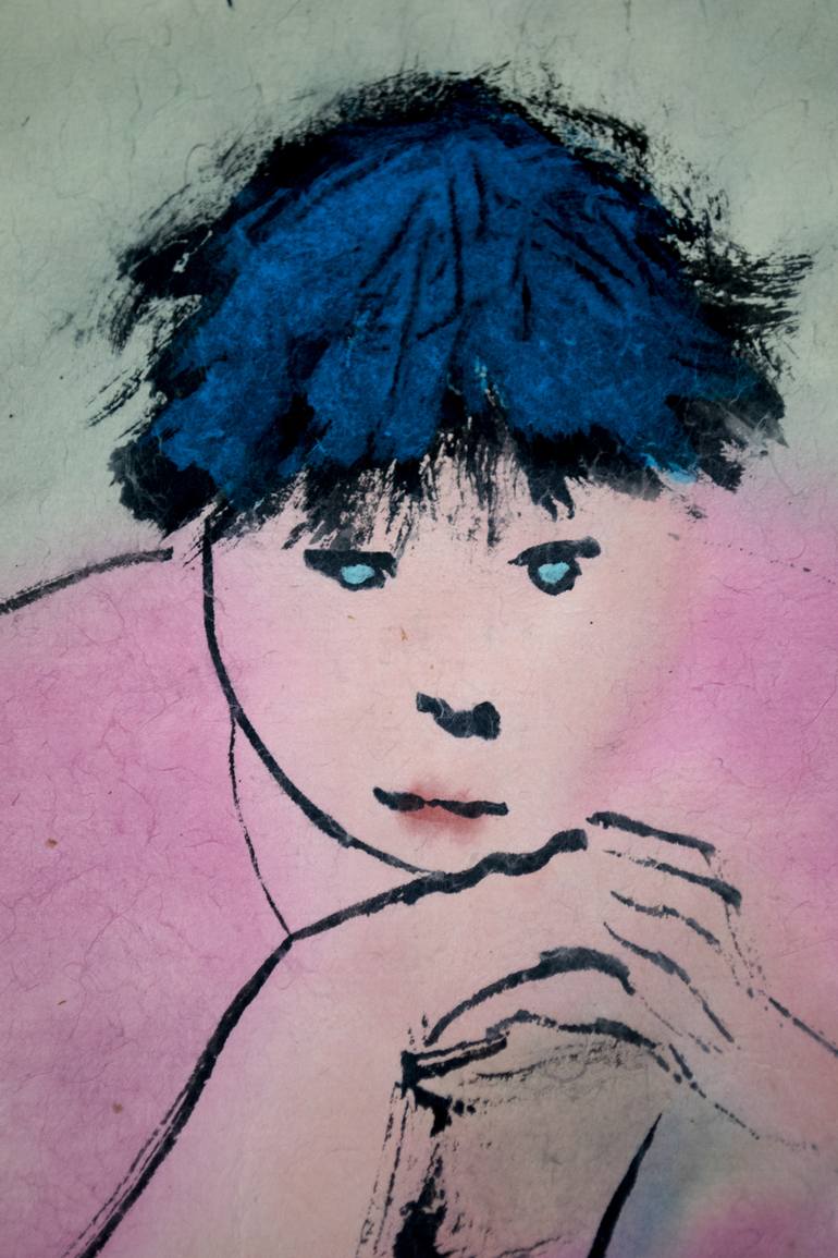 Original Expressionism Kids Painting by Marcel Garbi