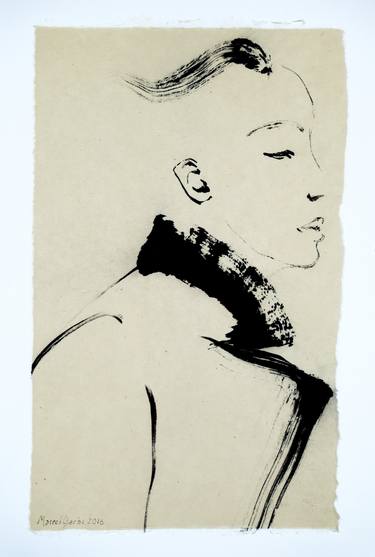 Original Minimalism Portrait Drawings by Marcel Garbi