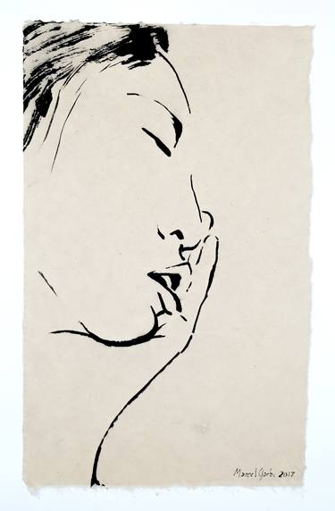 Original Minimalism Portrait Drawings by Marcel Garbi