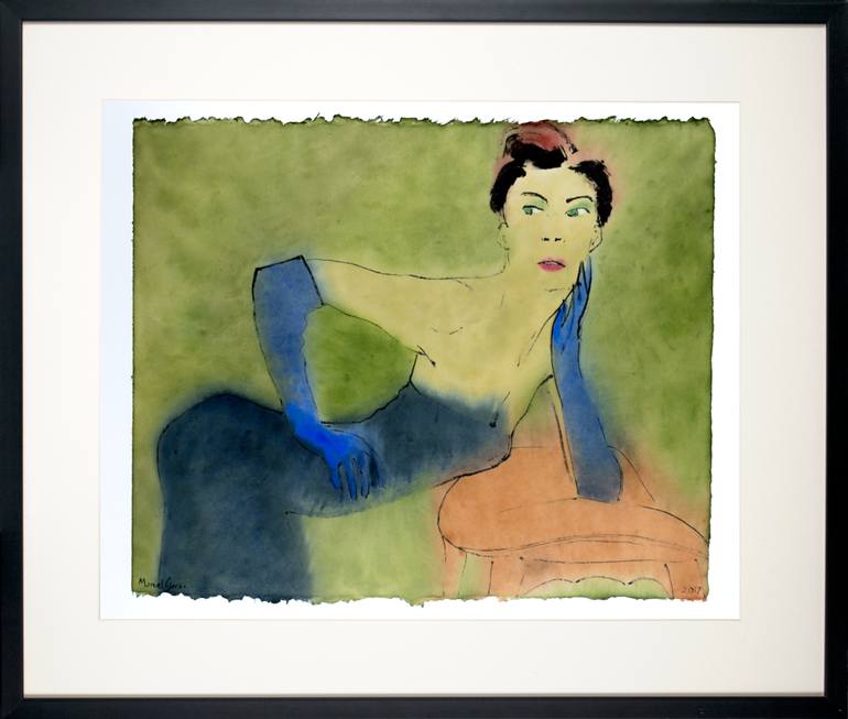 Original Expressionism Women Painting by Marcel Garbi