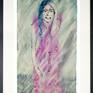 Ink and Watercolours on Awagami washi -Japanese traditional hand-made paper (43cm x 26cm approx.) mounted onto cartridge paper (50cm x 33cm approx.) with dry mounting tissue.