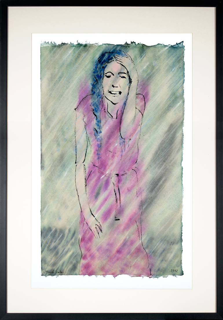 Original Expressionism Women Drawing by Marcel Garbi