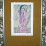 Ink and Watercolours on Awagami washi -Japanese traditional hand-made paper (43cm x 26cm approx.) mounted onto cartridge paper (50cm x 33cm approx.) with dry mounting tissue.